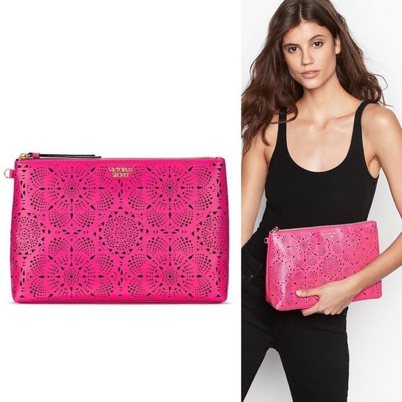 Victoria’s Secret Pink Laser Cut Cosmetic Clutch - Picture 1 of 6